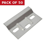 Centurion 68.5 x 38mm BZP Ribbed Wall Plate - Pack of 50