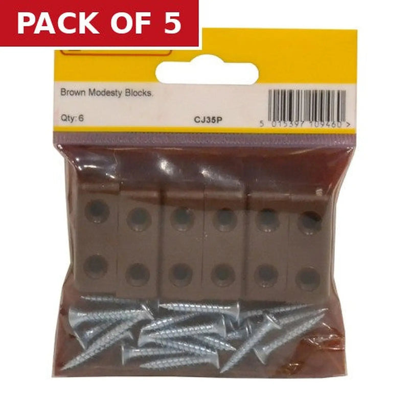 Centurion Brown Modesty Block (Pack of 6) - Pack of 5