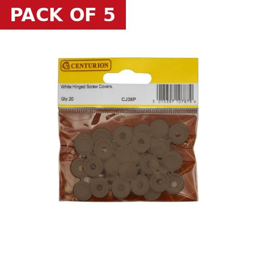 Centurion Brown Hinged Screw Covers (Pack of 20) - Pack of 5
