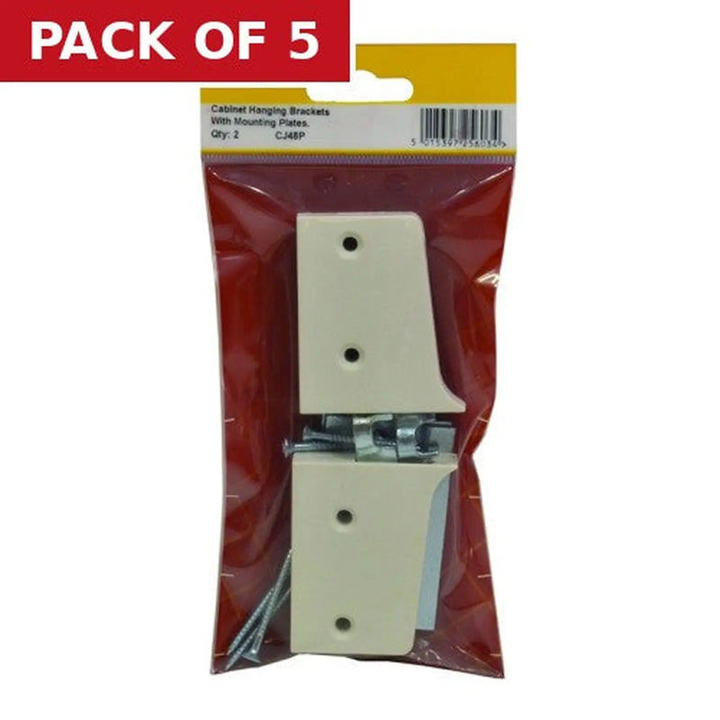 Centurion Nylon Cabinet Hanging Bracket With Mounting Plate  (Pack of 2) - Pack of 5