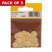 Centurion Beige Pozi Screw Cover Caps (Pack of 20) - Pack of 5