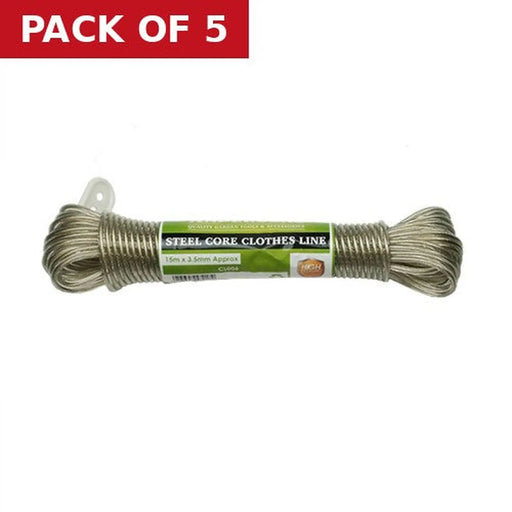Centurion Clothes Line - Steel Core - 15m x 4mm - Pack of 5