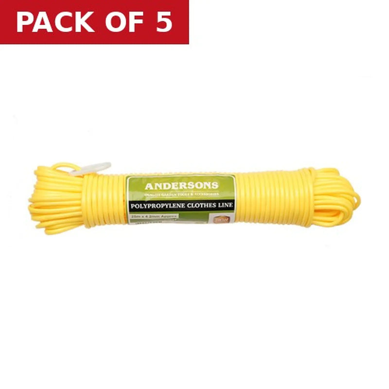 Centurion Clothes Line - Plastic Core - 25m x 5mm - Pack of 5