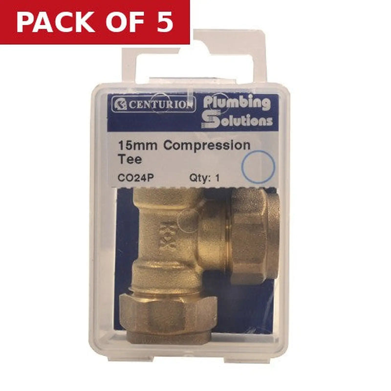 Centurion 15mm Compression Equal Tee - Pack of 5
