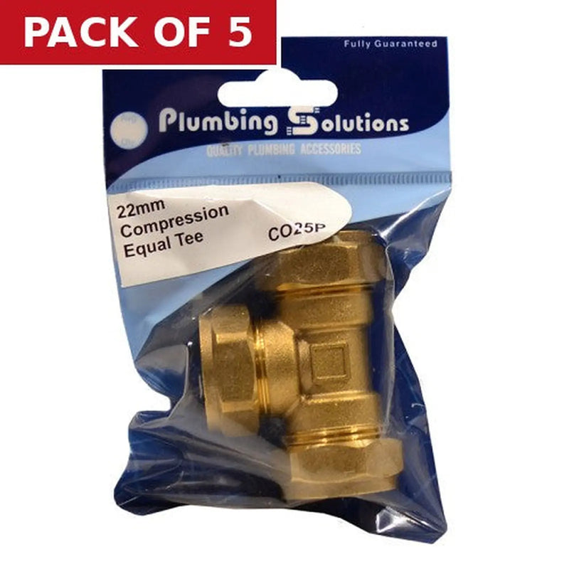 Centurion 22mm Compression Equal Tee - Pack of 5