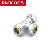 Centurion 15mm Chrome Compression Tee - Pack of 5