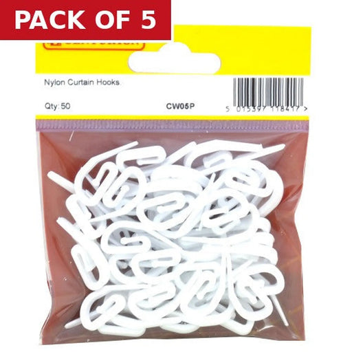 Centurion Nylon Curtain Hooks (Pack of 50) - Pack of 5