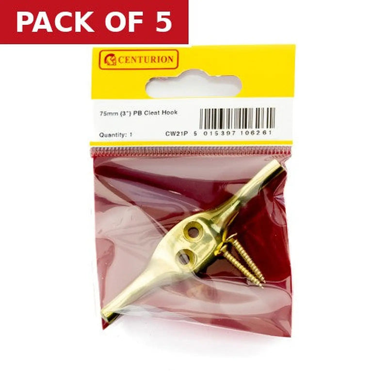 Centurion 75mm (3") PB Cleat Hook - Pack of 5