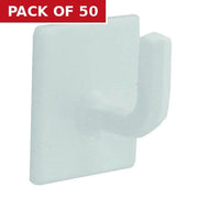 Centurion White Plastic Curtain Wire End Hooks - Pack of 50