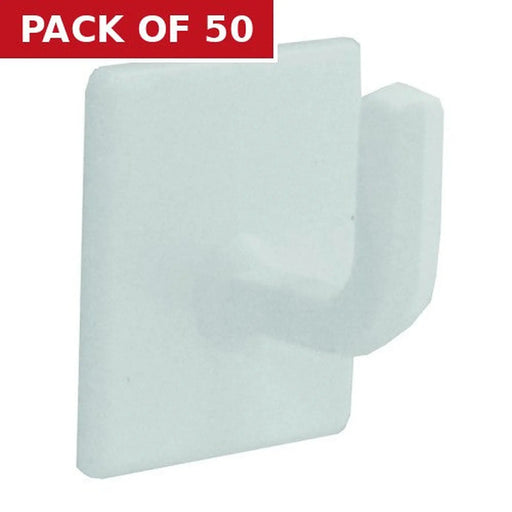 Centurion White Plastic Curtain Wire End Hooks - Pack of 50