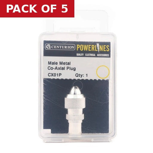Centurion Male Metal Co-Axial Plug (Packed) - Pack of 5