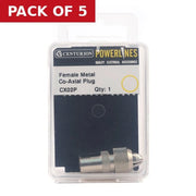 Centurion Female Metal Coaxial Plug - Pack of 5