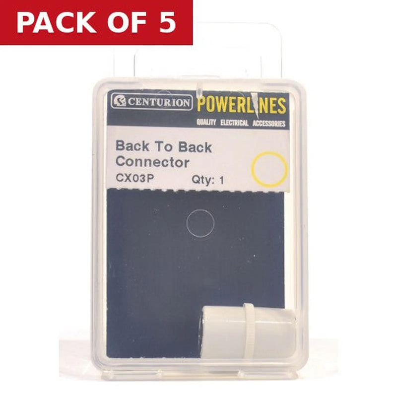 Centurion Back To Back Cable Connector - Pack of 5
