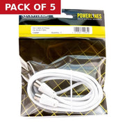 Centurion Coaxial Cable and Plugs, 2m CX06P - Pack of 5