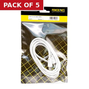 Centurion Coaxial TV to Video Cable, 2m - Pack of 5