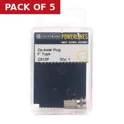 Centurion Metal Coaxial F Plug - Pack of 5
