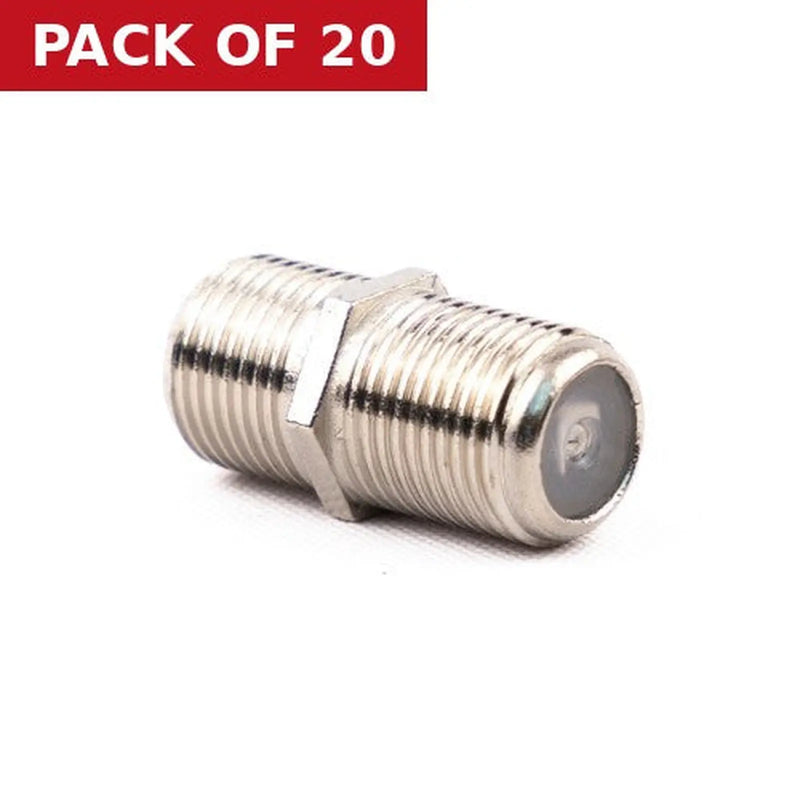 Centurion Metal Coaxial F Coupler - Pack of 20
