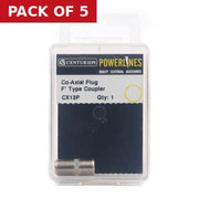 Centurion Metal Coaxial F Coupler - Pack of 5