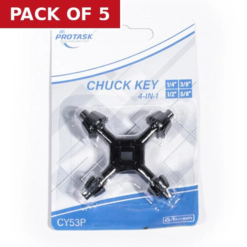 Centurion ProTask 4 in 1 Universal Drill Chuck Key - Pack of 5