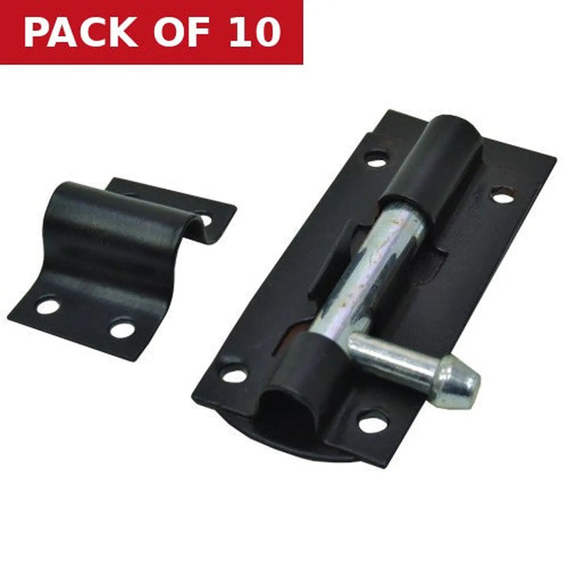 Centurion Tower Bolts, Black, 75mm - Pack of 10