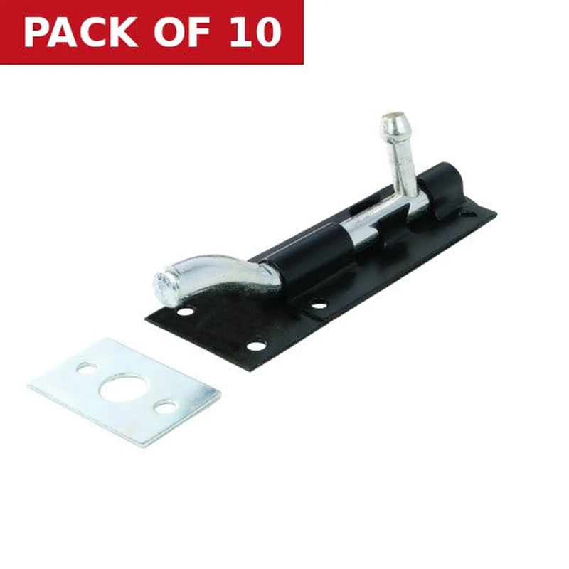 Centurion Necked Tower Bolt, Black, 100mm - Pack of 10