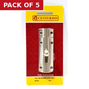 Centurion Modern Door Bolt, Brushed Nickel, 75mm - Pack of 5