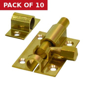 Centurion Straight Barrel Bolts, Polished Brass, 25mm x 38mm - Pack of 10