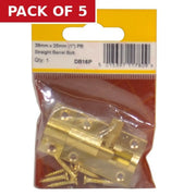 Centurion 38mm x 25mm (1") PB Straight Barrel Bolt - Pack of 5