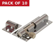 Centurion Straight Solid Brass Barrel Bolts, Polished Chrome, 25mm x 63mm - Pack of 10