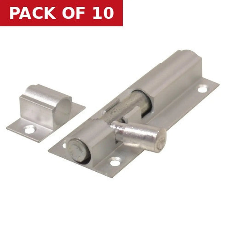 Centurion Straight Barrel Bolts, Aluminium, 25mm x 63mm - Pack of 10