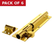 Centurion Straight Barrel Bolts, Polished Brass, 38mm x 150mm - Pack of 6