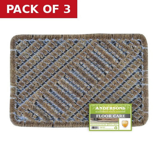 Centurion Mats - Boston Brush Coir Mat (Natural) - 39cm x 57cm - Pack of 3