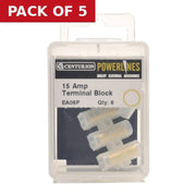 Centurion 15 Amp Terminal Block - 6 Way - Pack of 5