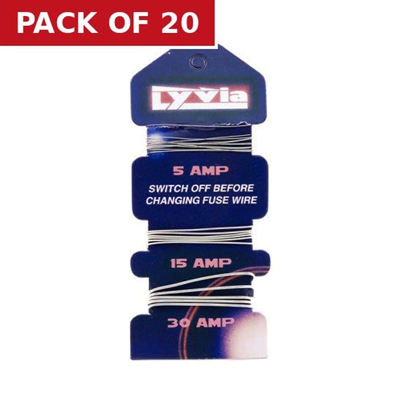 Centurion 5 , 15 & 30 Amp Fuse Wire on card - Pack of 20