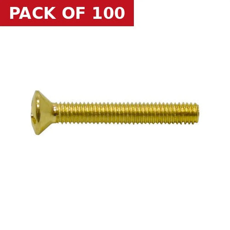 Centurion Electrical Socket Screws, M3.5 x 25mm, Electric Brass - Pack of 100