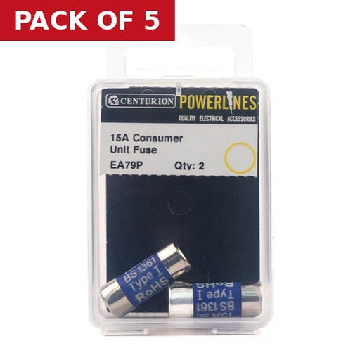Centurion 15 Amp Consumer Unit Fuse, Pack of 2 - Pack of 5