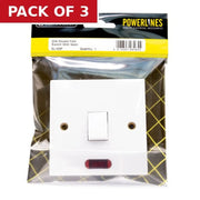 Centurion 20 Amp Double Pole Switch with Neon - Pack of 3
