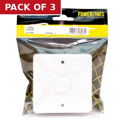 Centurion 1 Gang 250W 2 Way Dimmer Switch - Pack of 3