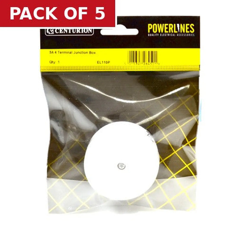 Centurion 5A 4 Way Terminal Junction Box - Pack of 5