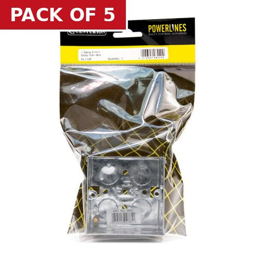 Centurion 1 Gang 47mm Deep Galvanised Steel Box - Pack of 5