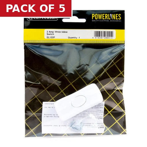 Centurion 2 Amp White Inline Switch - Pack of 5