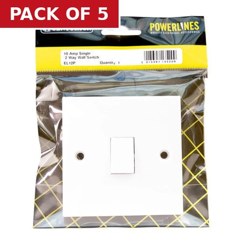 Centurion 10 Amp Single 2 Way Wall Switch - Pack of 5
