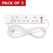 Centurion 4 Gang Surge Extension Lead, 2m - Pack of 3