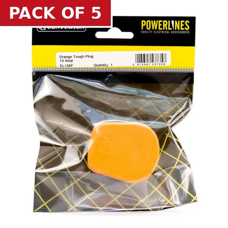 Centurion Orange 13 Amp Tough Plug - Pack of 5