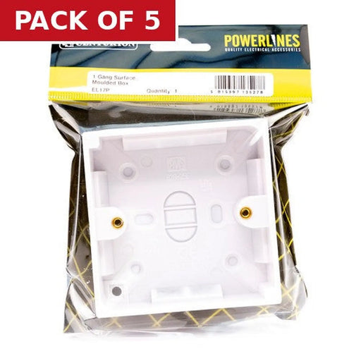 Centurion 1 Gang  Surface Mounted Box, 25mm Deep - Pack of 5