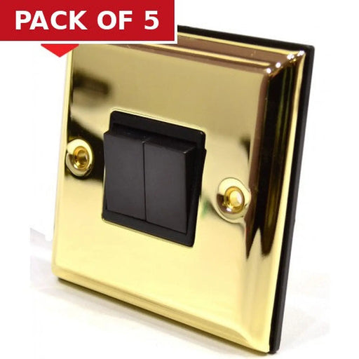 Centurion Victorian Brass Double Switch - Pack of 5