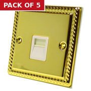 Centurion Georgian Master Phone Socket - White Switch - Pack of 5
