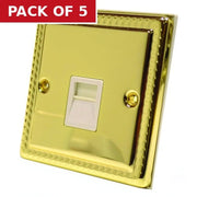 Centurion Georgian Secondary Phone Socket, White Switch - Pack of 5