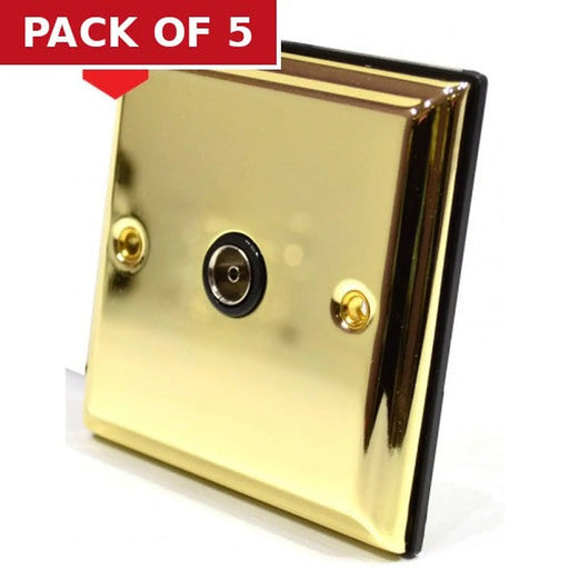 Centurion Victorian Brass Single Co Axial Socket - Pack of 5