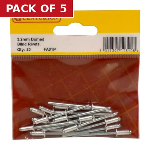 Centurion Domed Blind Rivets, 3.2mm x 7.9mm - Pack of 5